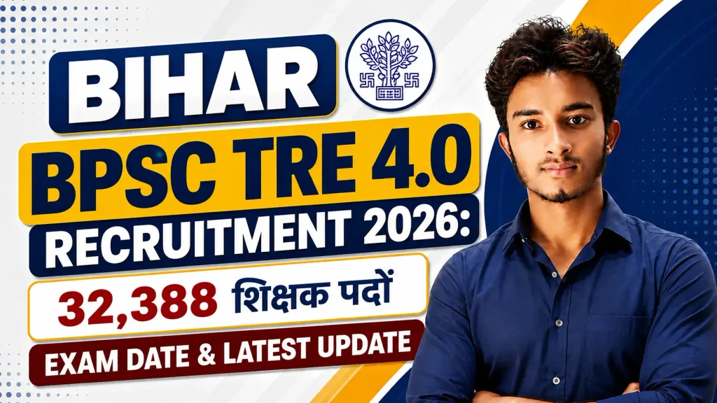 Bihar BPSC TRE 4.0 Recruitment 2026: 32,388 शिक्षक पदों पर भर्तीयह Alt Text छोटा, descriptive और SEO-friendly है तथा image में मौजूद मुख्य जानकारी को accurately describe करता है।