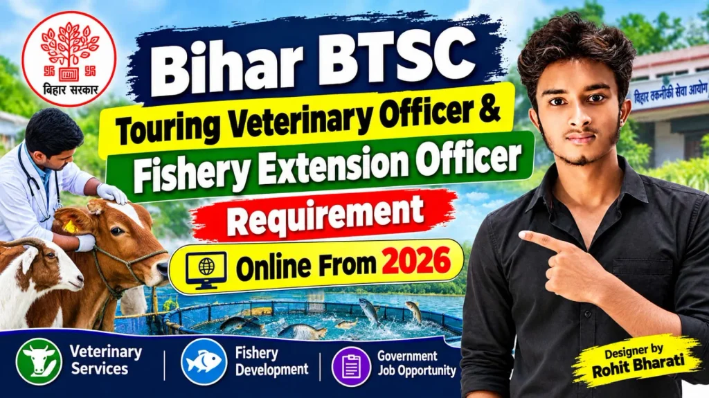 Bihar BTSC Touring Veterinary Officer and Fishery Extension Officer Recruitment 2026
