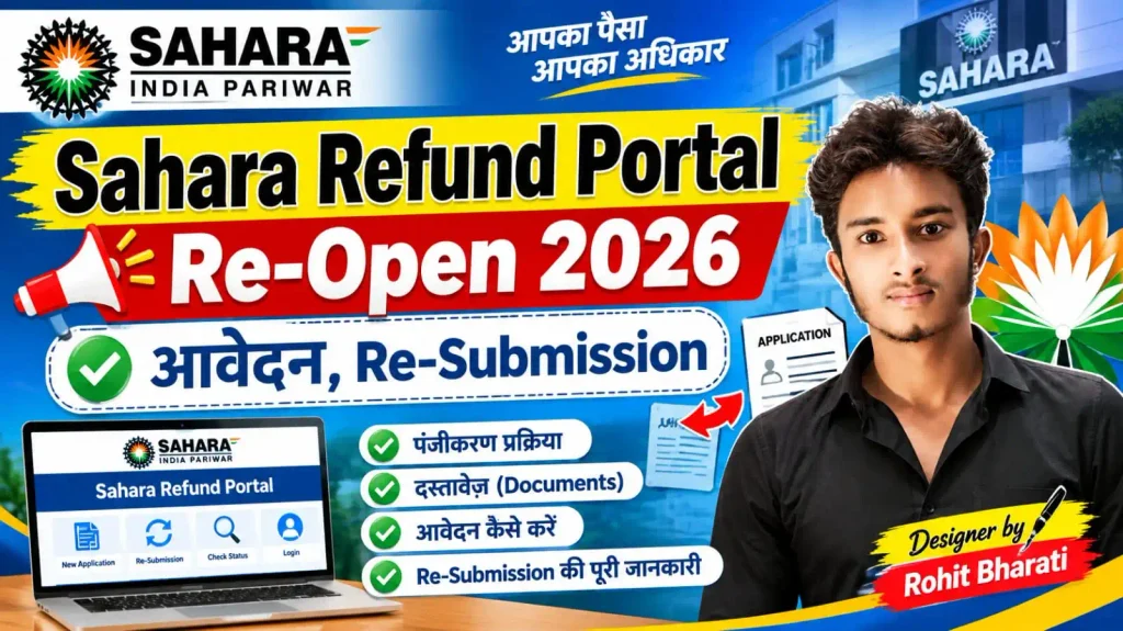 Sahara Refund Portal Re-Open 2026 – Refund आवेदन, Re-Submission, Documents और Status Check